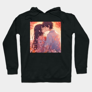 Anime couple sharing an intimate moment Hoodie